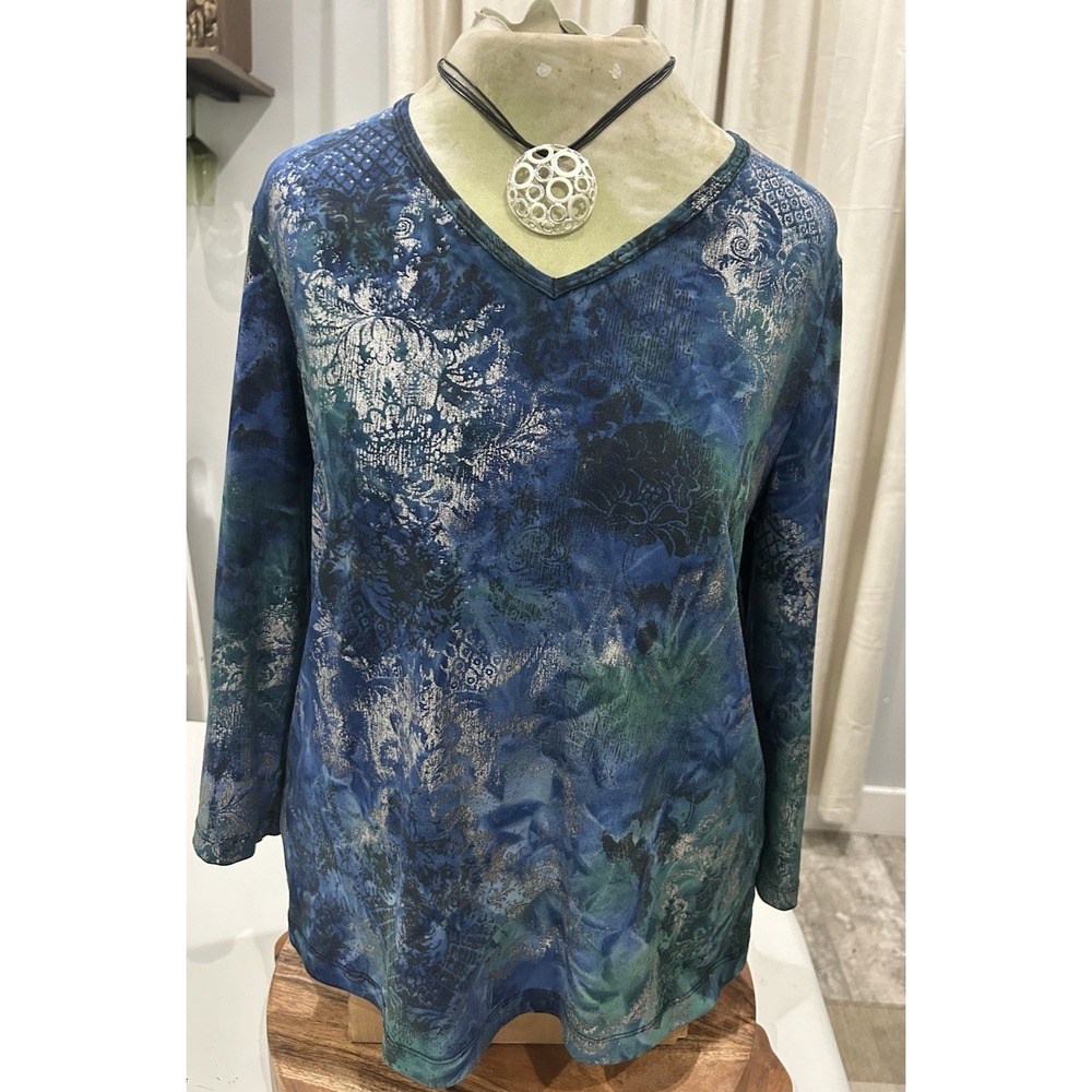 VTG Y2K Fairycore Earthy Boho Top Dark Fairy Grunge Paisley Floral whimsigoth M
